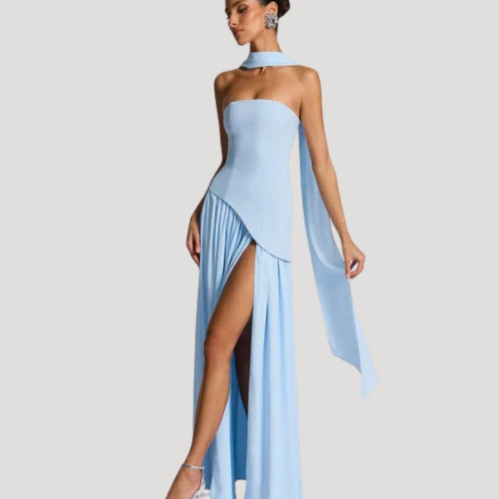 Armance — Robe de Soirée Femme Bustier Longue Plissée Fendue, Nelly Boutique — image 35