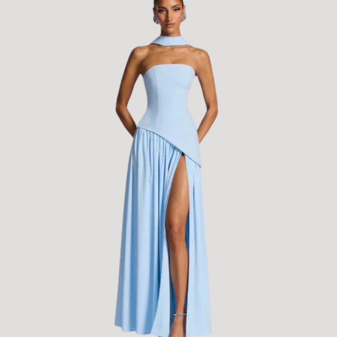 Armance — Robe de Soirée Femme Bustier Longue Plissée Fendue, Nelly Boutique — image 38