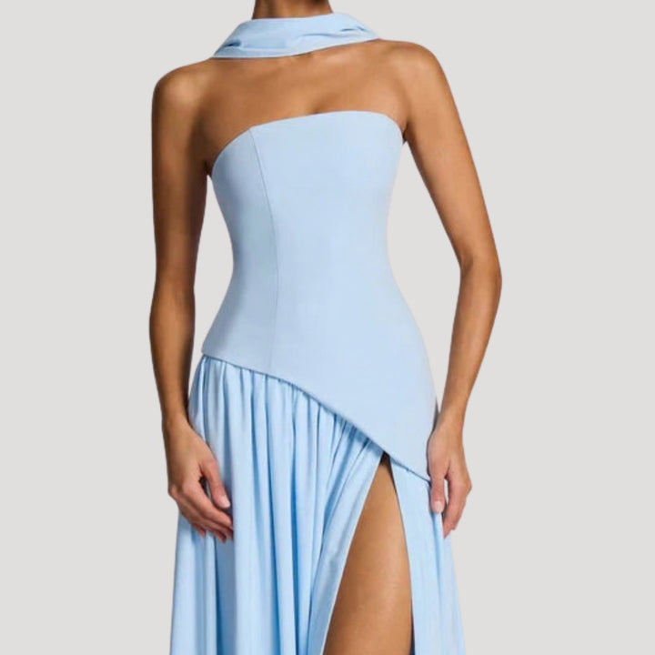 Armance — Robe de Soirée Femme Bustier Longue Plissée Fendue, Nelly Boutique — image 39