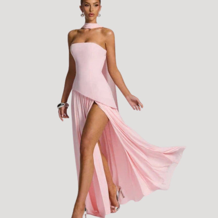 Armance — Robe de Soirée Femme Bustier Longue Plissée Fendue, Nelly Boutique — image 45