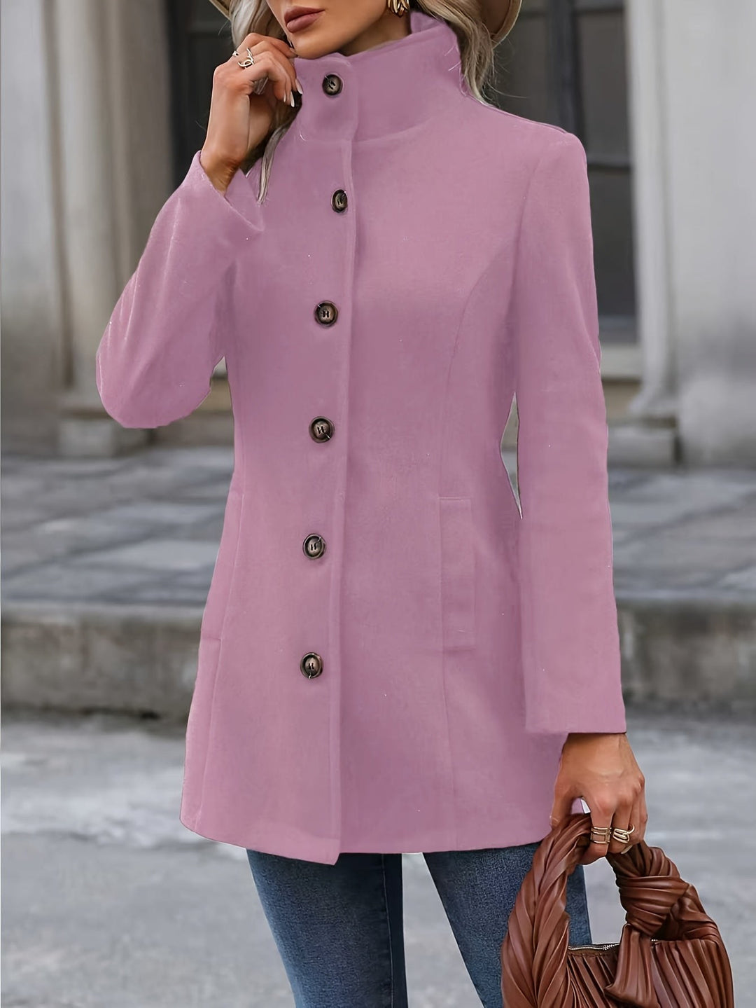 Béatrice — Manteau Femme Cintré Col Montant Boutonné, Nelly Boutique — image 3