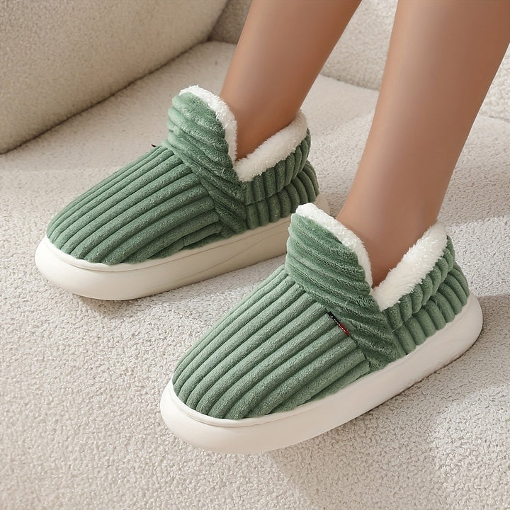 Bertrande — Chaussons Femme Fourrés en Velours Côtelé à Semelle Souple, Nelly Boutique — image 4