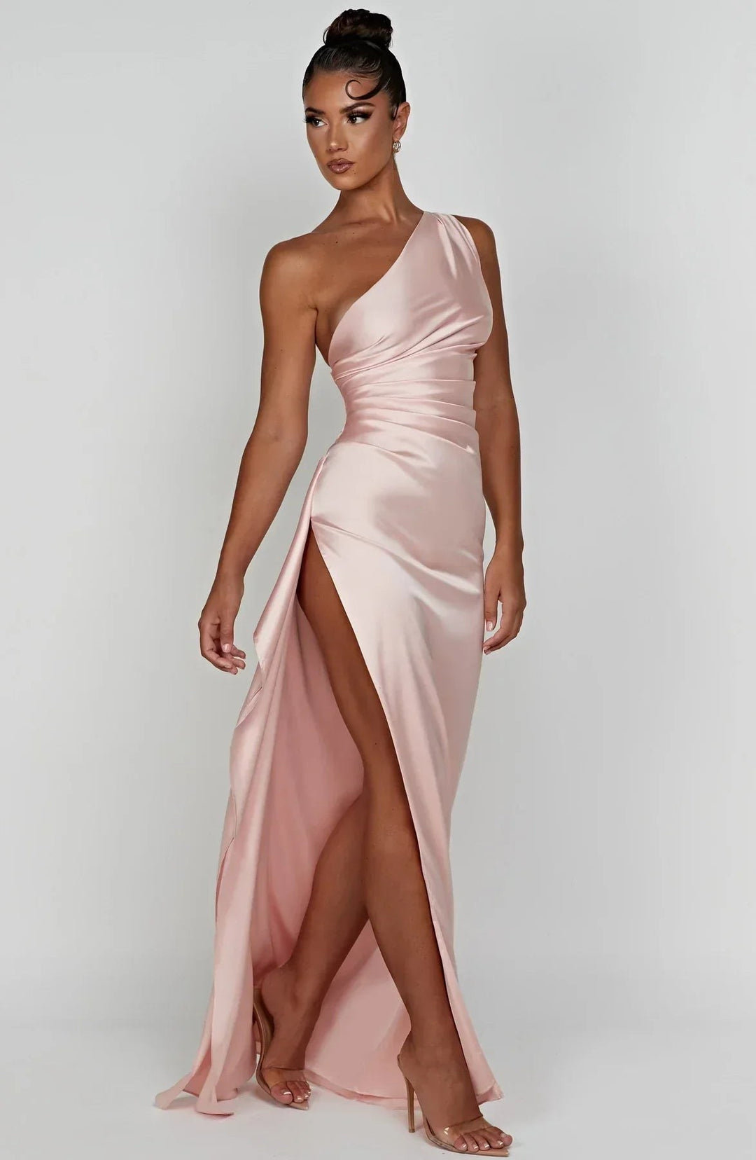 Claudine — Robe de Soirée Femme Satin Épaule Fendue, Nelly Boutique — image 9