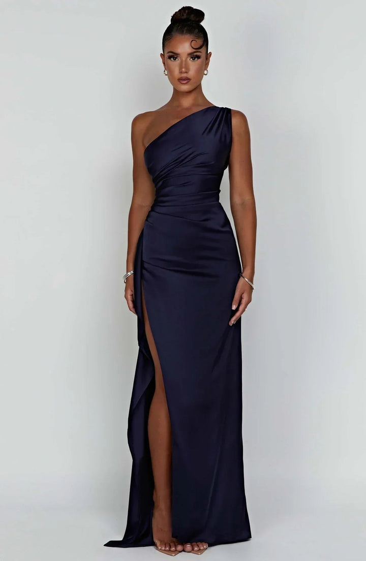 Claudine — Robe de Soirée Femme Satin Épaule Fendue, Nelly Boutique — image 18