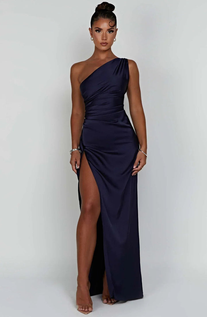 Claudine — Robe de Soirée Femme Satin Épaule Fendue, Nelly Boutique — image 19