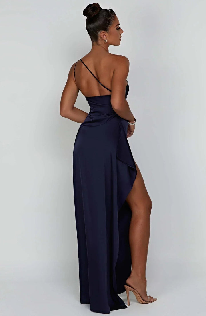 Claudine — Robe de Soirée Femme Satin Épaule Fendue, Nelly Boutique — image 20