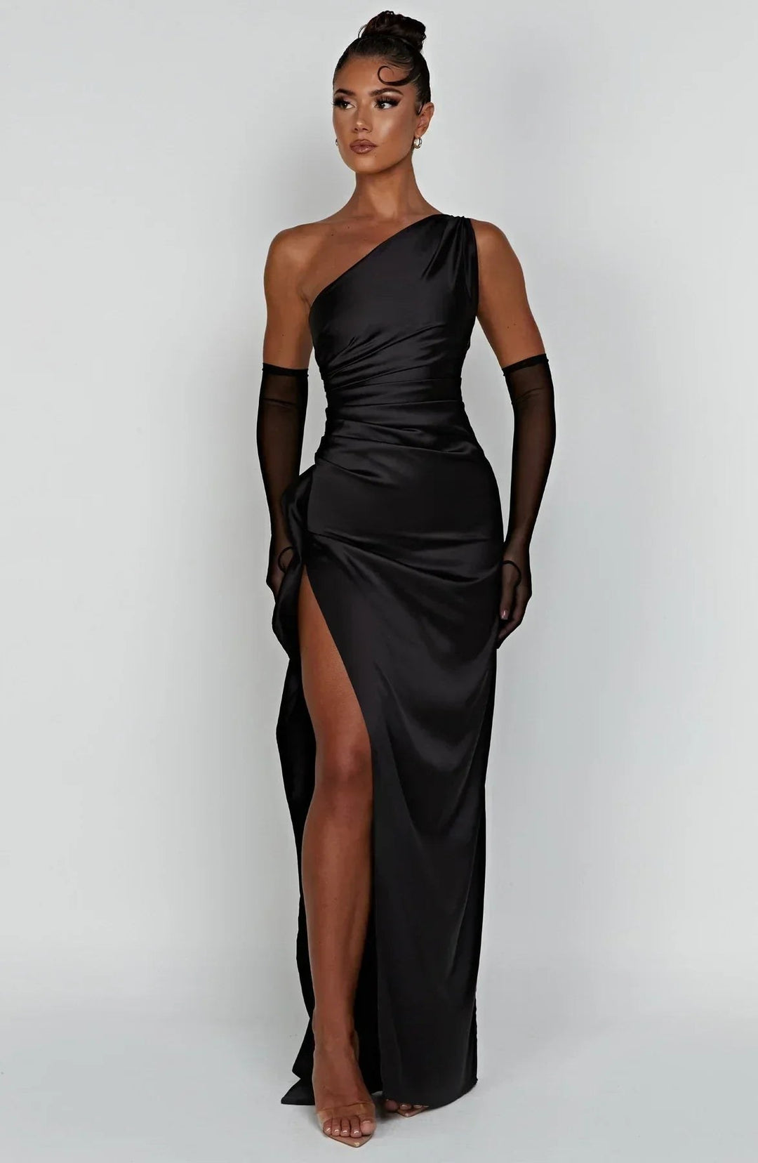 Claudine — Robe de Soirée Femme Satin Épaule Fendue, Nelly Boutique — image 26