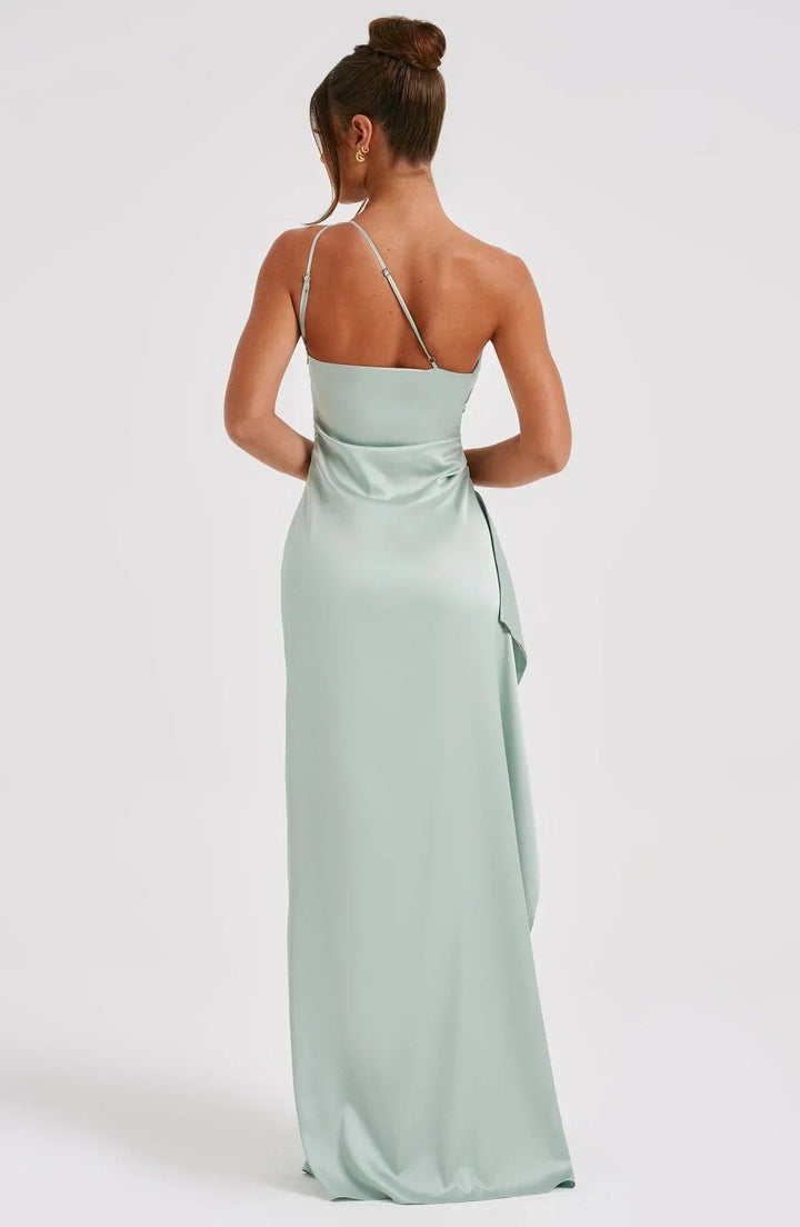 Claudine — Robe de Soirée Femme Satin Épaule Fendue, Nelly Boutique — image 49