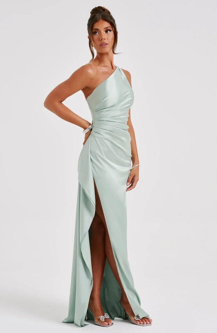 Claudine — Robe de Soirée Femme Satin Épaule Fendue, Nelly Boutique — image 51