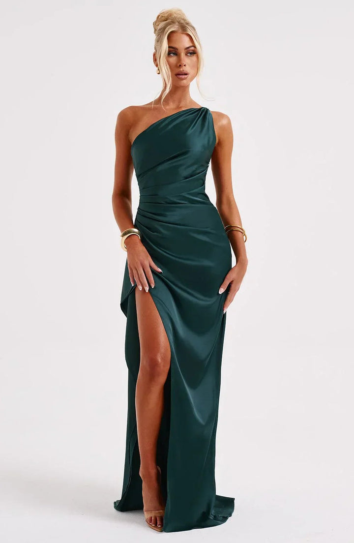 Claudine — Robe de Soirée Femme Satin Épaule Fendue, Nelly Boutique — image 60