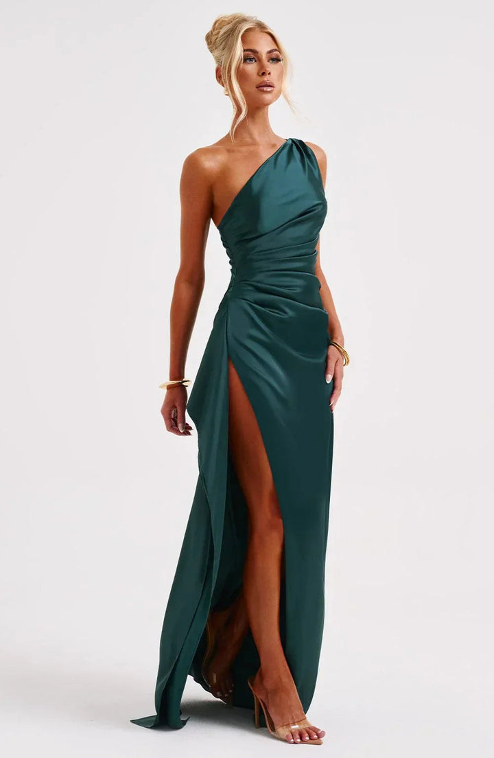 Claudine — Robe de Soirée Femme Satin Épaule Fendue, Nelly Boutique — image 61