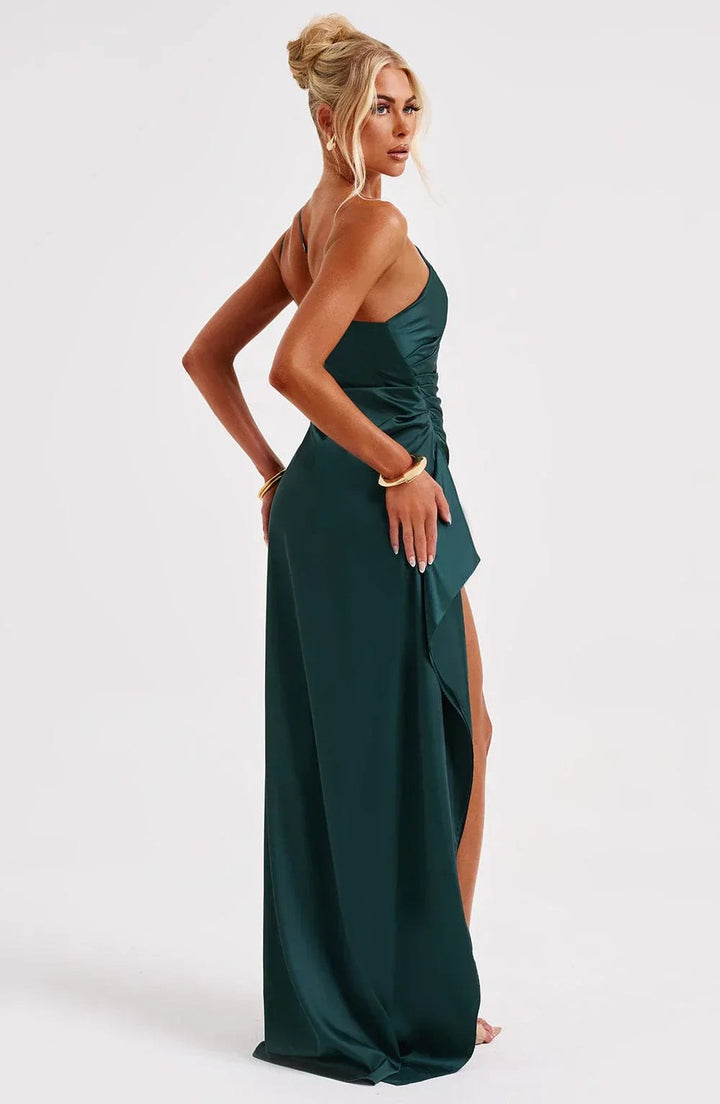 Claudine — Robe de Soirée Femme Satin Épaule Fendue, Nelly Boutique — image 62