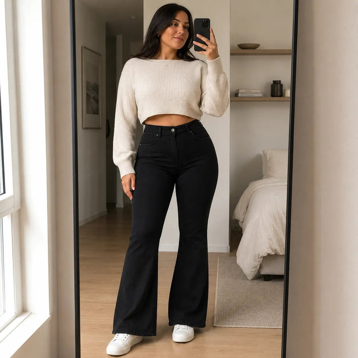 Clémence — Jean Bootcut Femme Taille Haute Stretch, Nelly Boutique — image 5