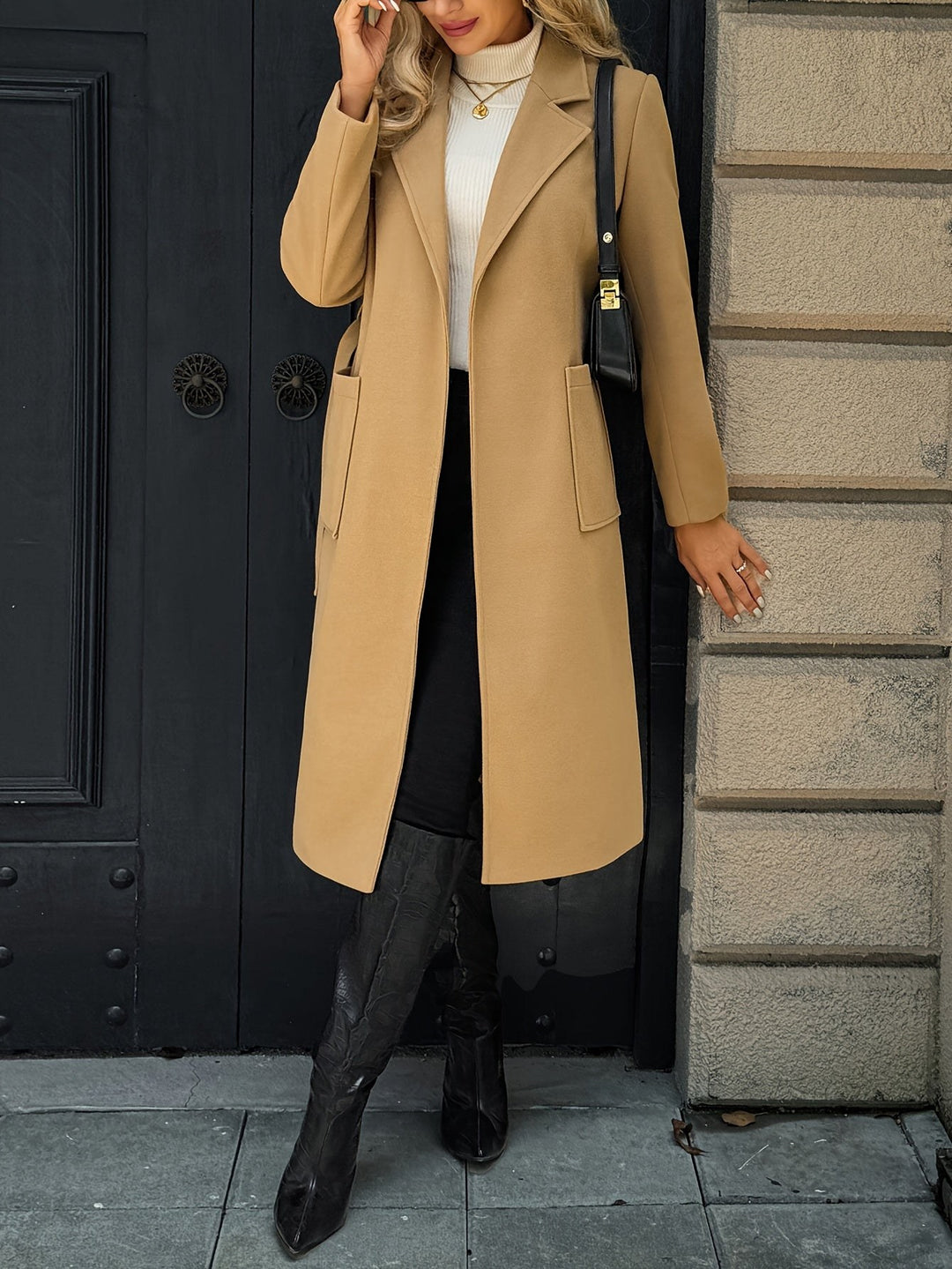 Colette — Manteau Femme Long Ceinturé Col Tailleur, Nelly Boutique — image 5