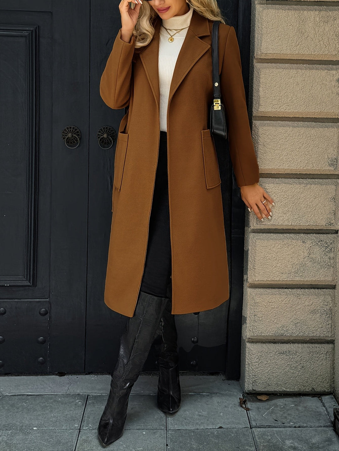 Colette — Manteau Femme Long Ceinturé Col Tailleur, Nelly Boutique — image 9