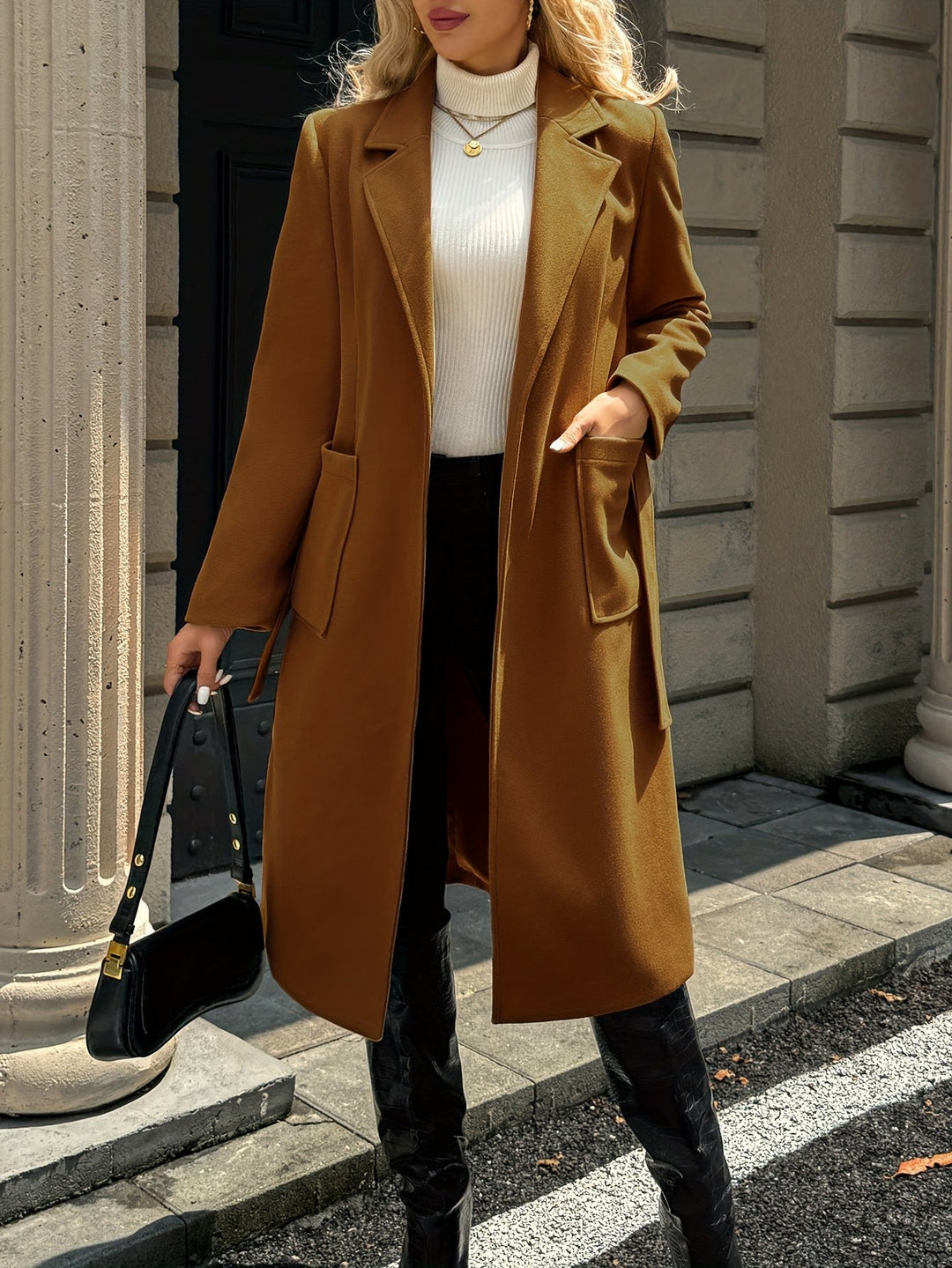Colette — Manteau Femme Long Ceinturé Col Tailleur, Nelly Boutique — image 11