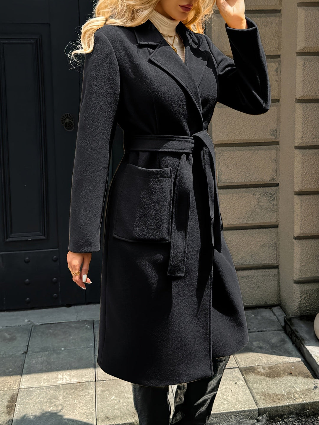 Colette — Manteau Femme Long Ceinturé Col Tailleur, Nelly Boutique — image 16