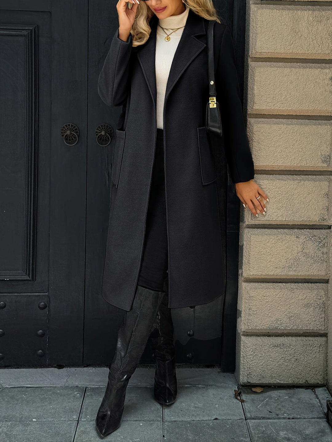 Colette — Manteau Femme Long Ceinturé Col Tailleur, Nelly Boutique — image 17