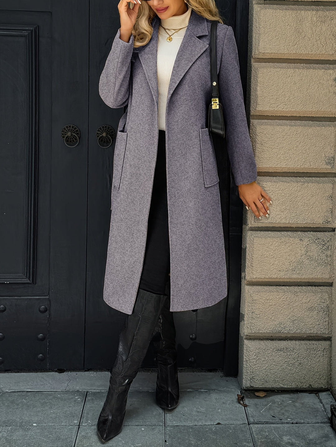 Colette — Manteau Femme Long Ceinturé Col Tailleur, Nelly Boutique — image 22