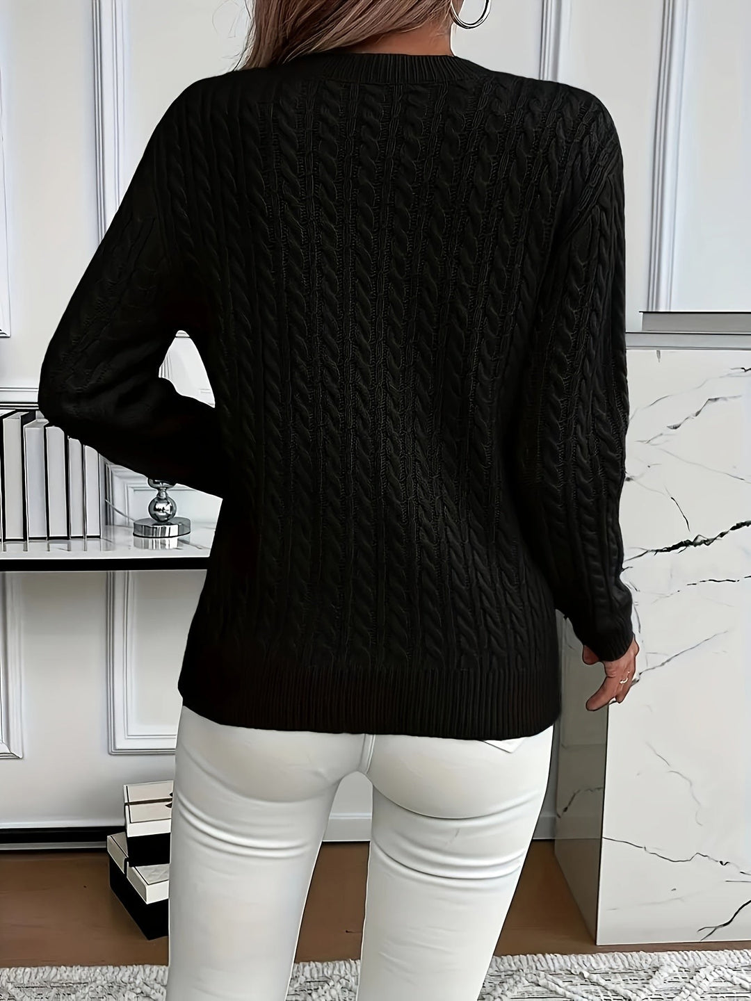 Danièle — Pulls Femme Torsadé Col Rond Maille Fine, Nelly Boutique — image 14