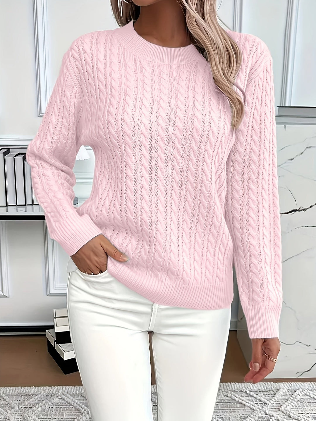 Danièle — Pulls Femme Torsadé Col Rond Maille Fine, Nelly Boutique — image 19