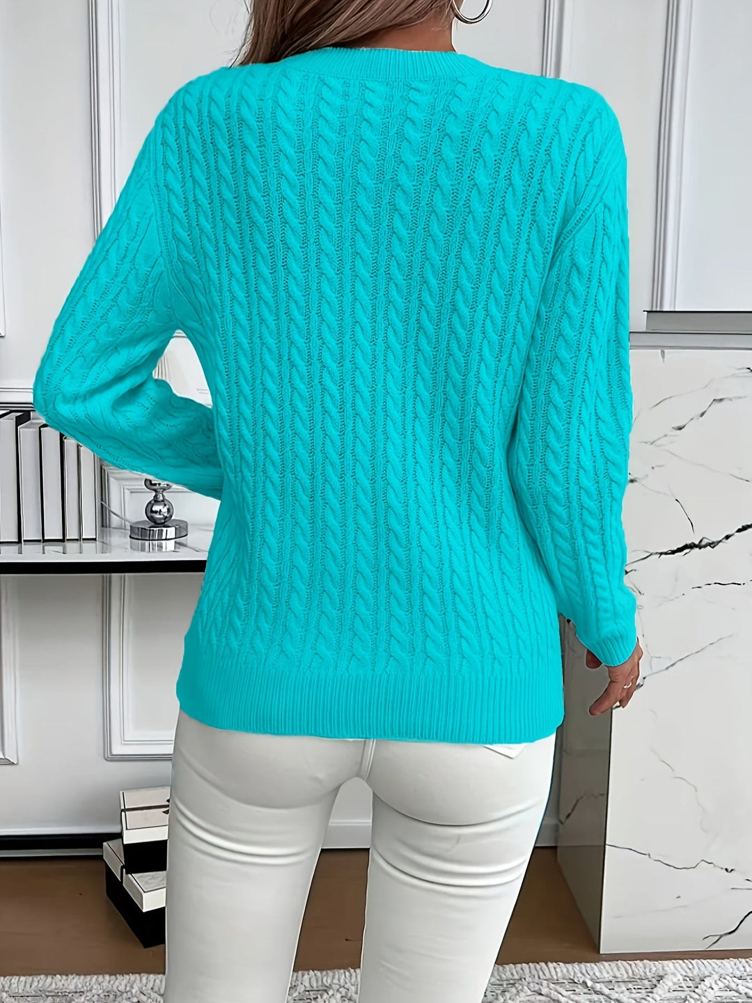 Danièle — Pulls Femme Torsadé Col Rond Maille Fine, Nelly Boutique — image 32