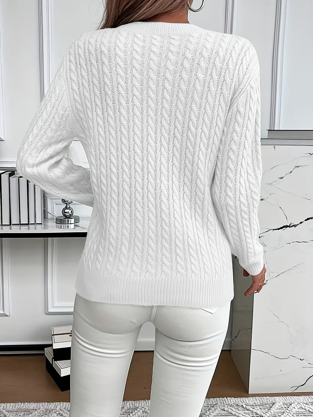 Danièle — Pulls Femme Torsadé Col Rond Maille Fine, Nelly Boutique — image 38