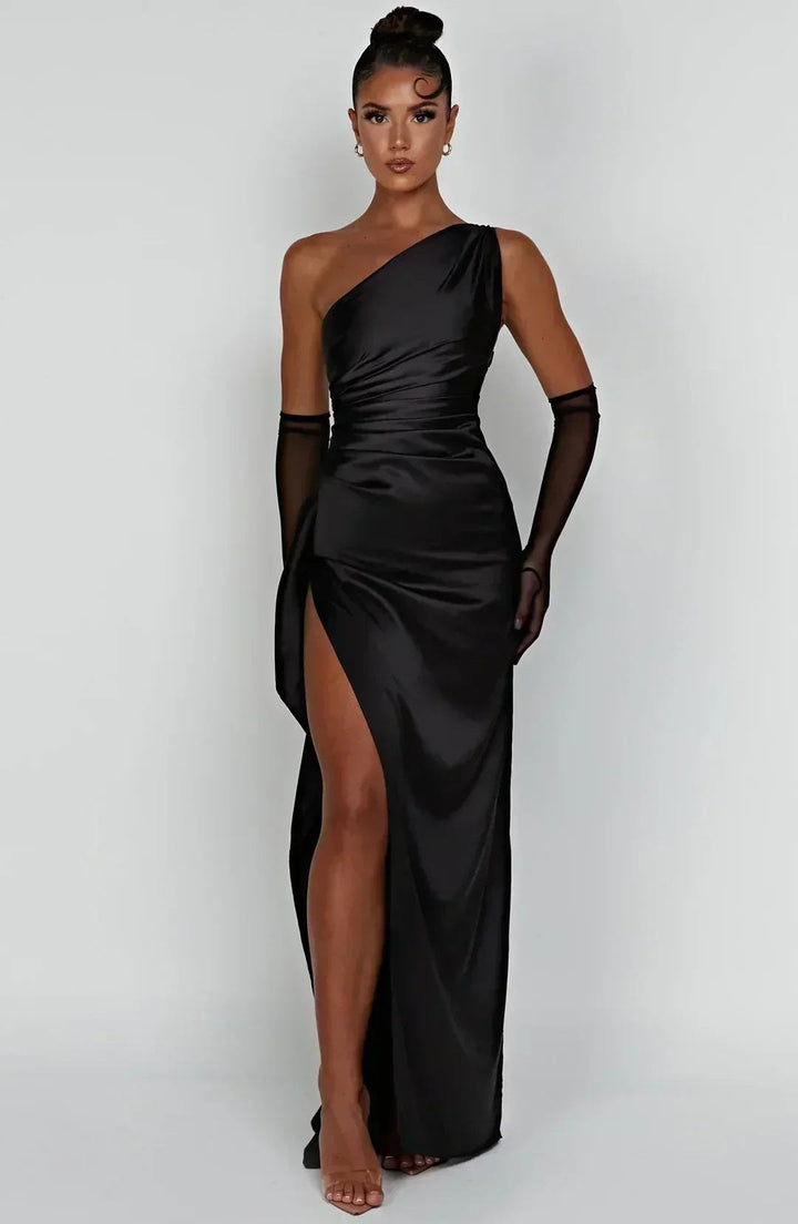 Éléonore — Robe de Soirée Longue Femme Satin Fendue, Nelly Boutique — image 4