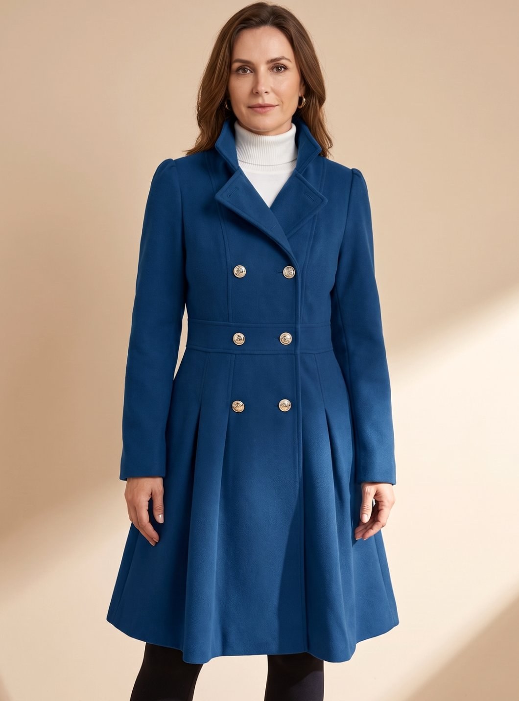 Élise — Manteau Court Femme Laine Cintré Croisé Évasé, Nelly Boutique — image 3