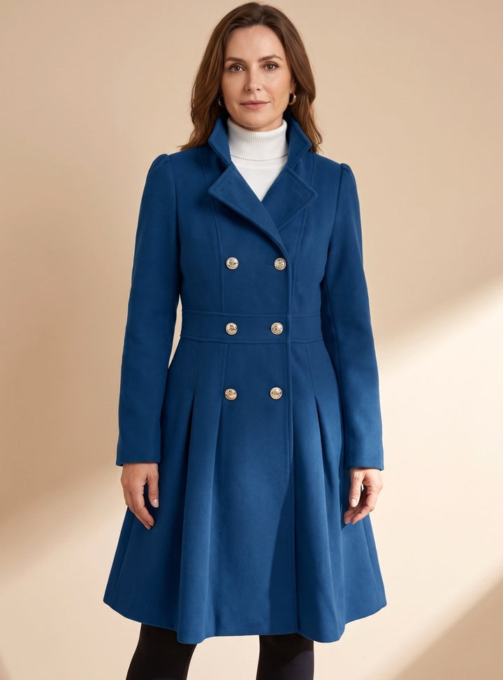 Élise — Manteau Court Femme Laine Cintré Croisé Évasé, Nelly Boutique — image 3