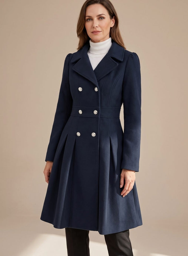 Élise — Manteau Court Femme Laine Cintré Croisé Évasé, Nelly Boutique — image 6