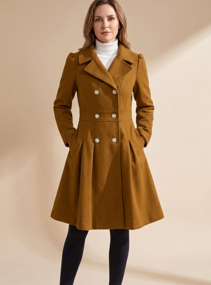 Élise — Manteau Court Femme Laine Cintré Croisé Évasé, Nelly Boutique — image 7