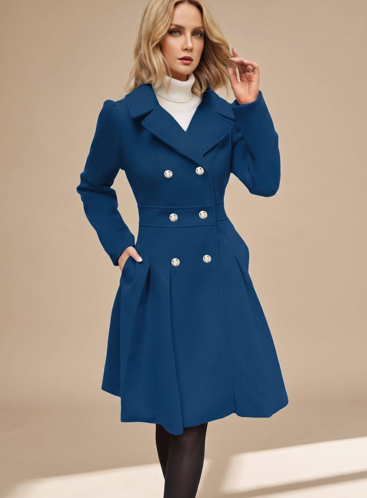 Élise — Manteau Court Femme Laine Cintré Croisé Évasé, Nelly Boutique — image 8