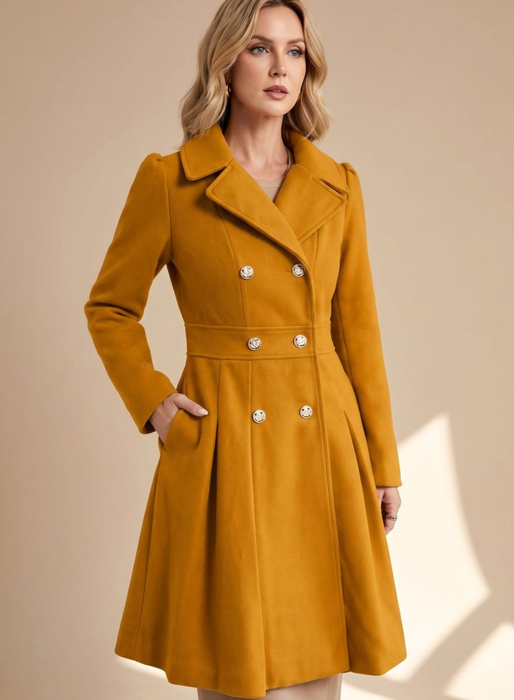 Élise — Manteau Court Femme Laine Cintré Croisé Évasé, Nelly Boutique — image 9