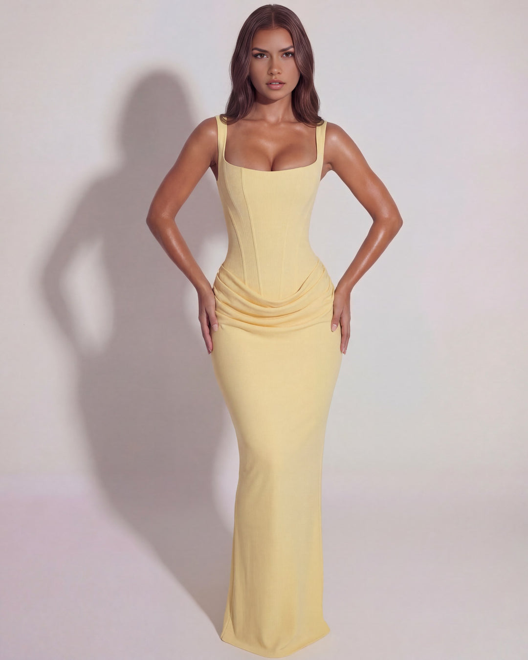 Emmanuelle — Robe de Soirée Femme Longue Satin Bretelles, Nelly Boutique — image 34