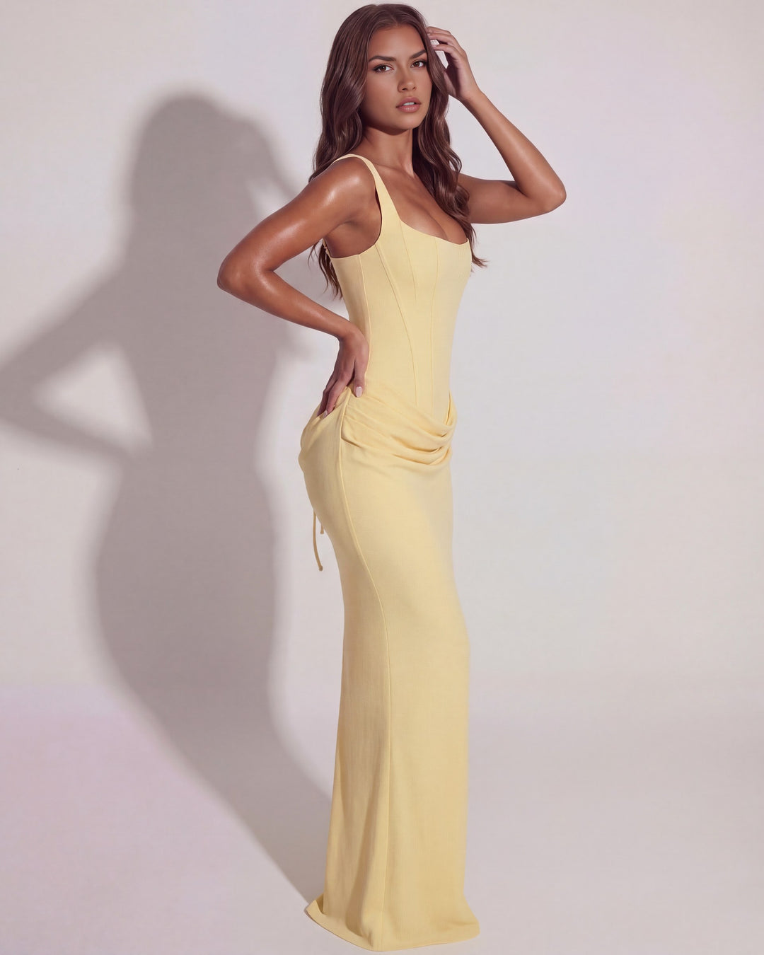 Emmanuelle — Robe de Soirée Femme Longue Satin Bretelles, Nelly Boutique — image 35