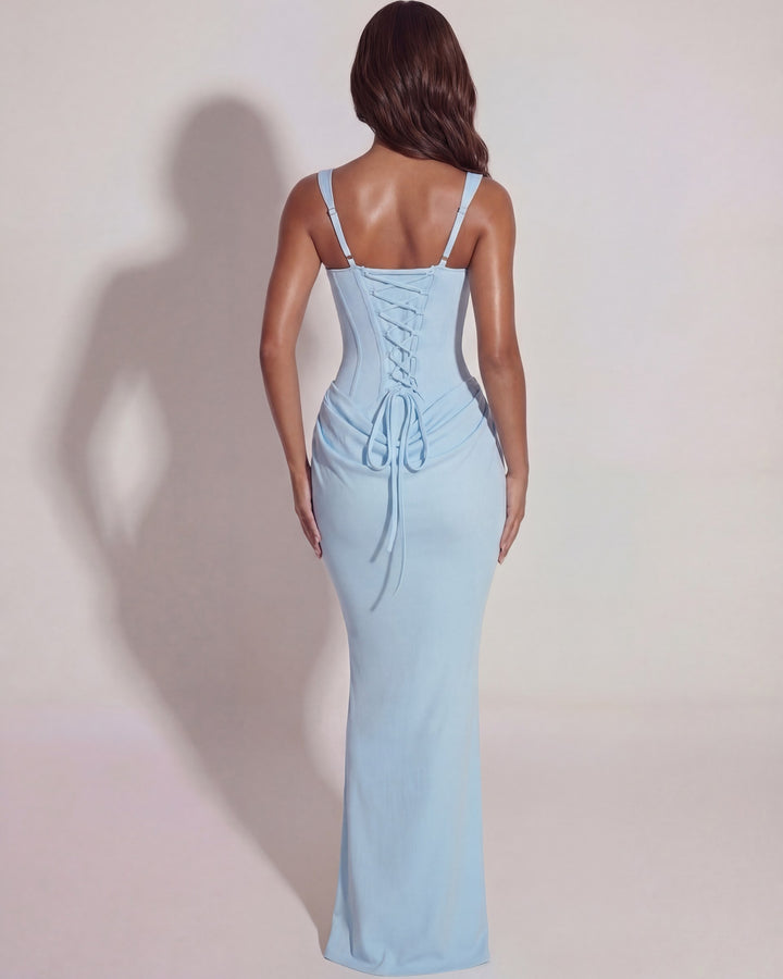 Emmanuelle — Robe de Soirée Femme Longue Satin Bretelles, Nelly Boutique — image 45