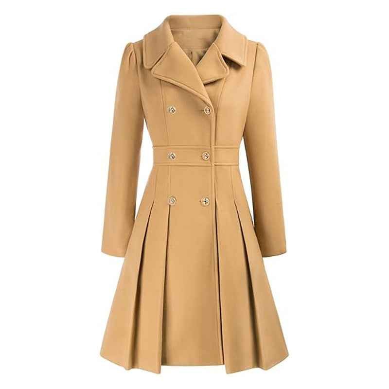 Estelle — Manteau Long Femme Cintré Croisé Col Tailleur, Nelly Boutique — image 2