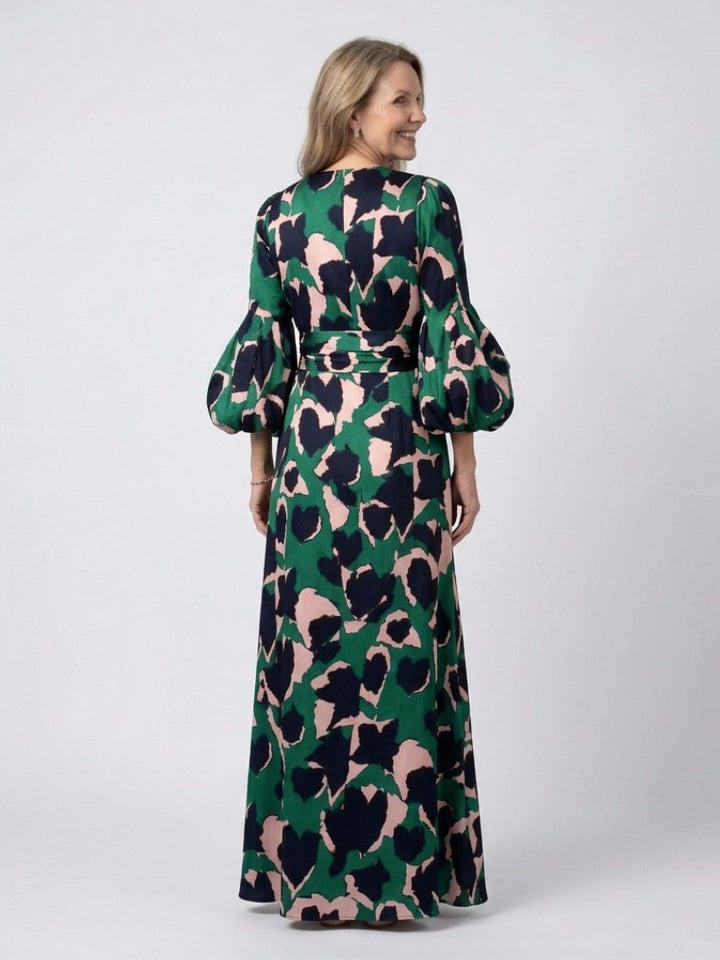 Faustine — Robe Manche Longue Femme Imprimée Col V, Nelly Boutique — image 3