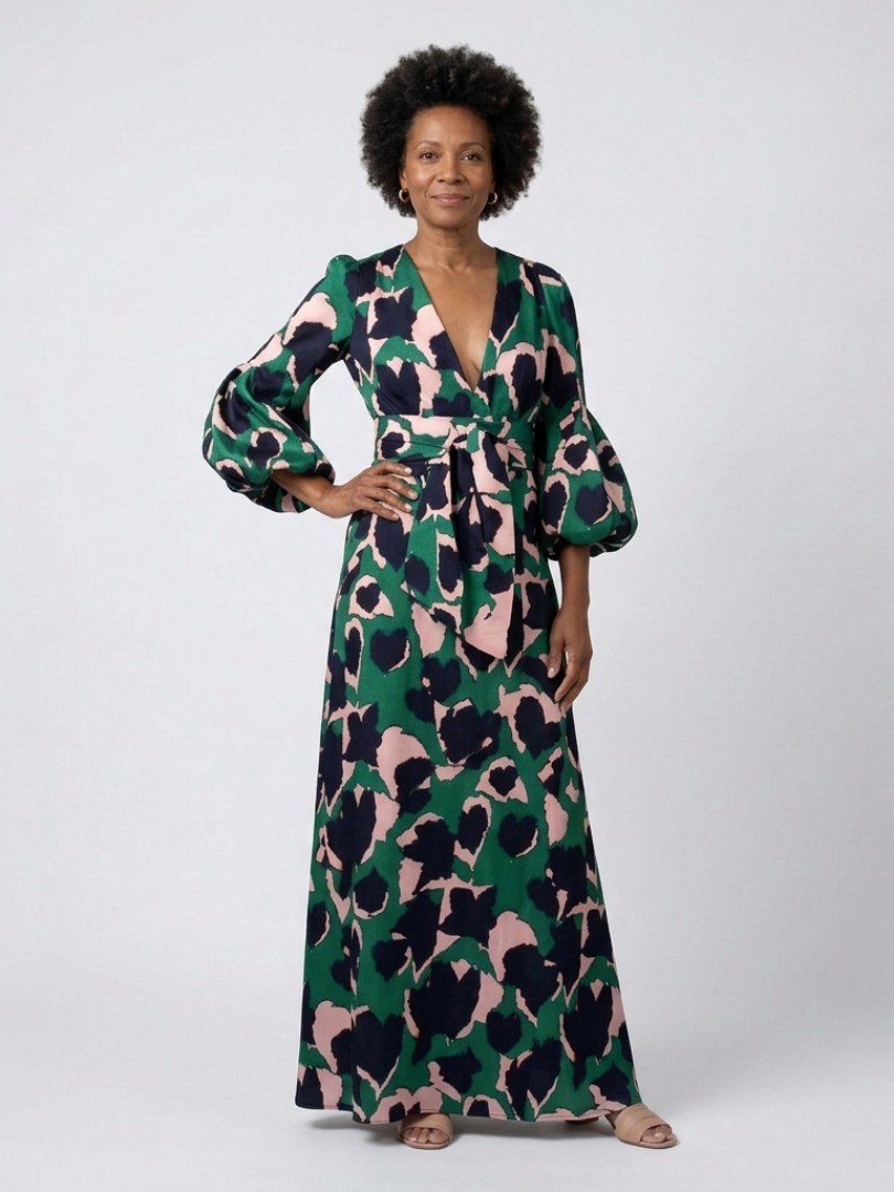 Faustine — Robe Manche Longue Femme Imprimée Col V, Nelly Boutique — image 5