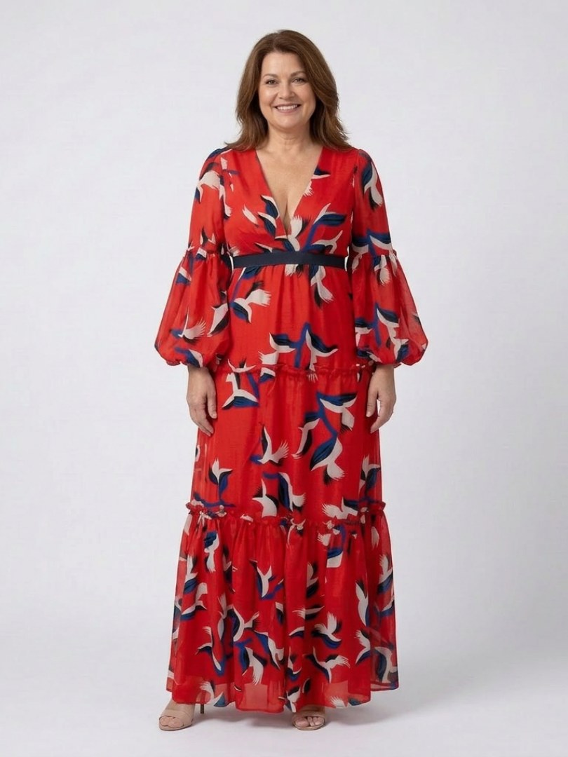 Faustine — Robe Manche Longue Femme Imprimée Col V, Nelly Boutique — image 7