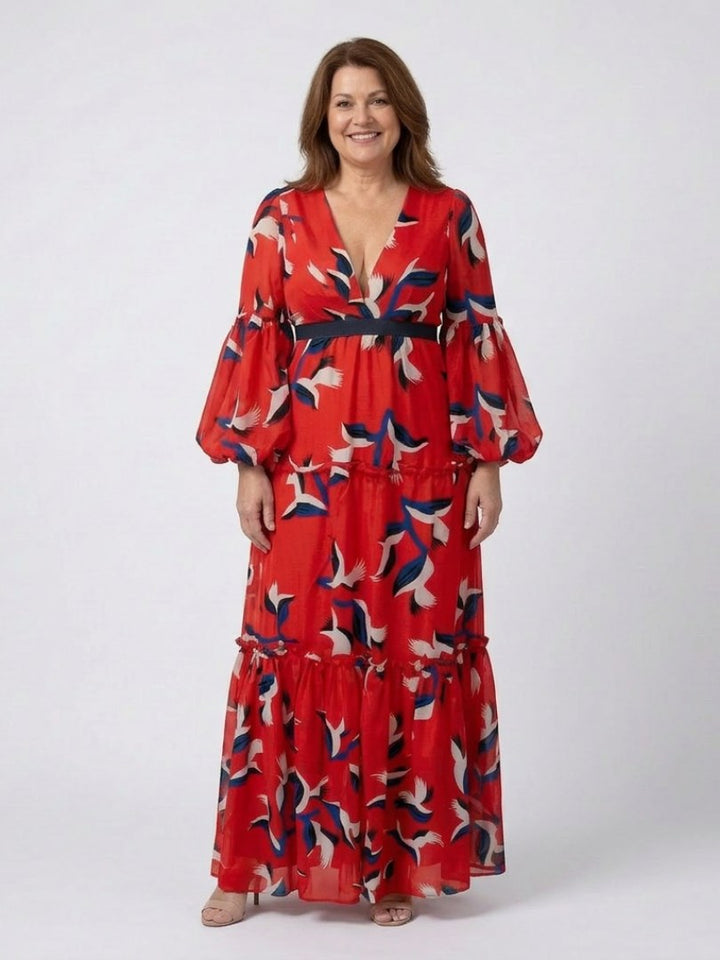 Faustine — Robe Manche Longue Femme Imprimée Col V, Nelly Boutique — image 7