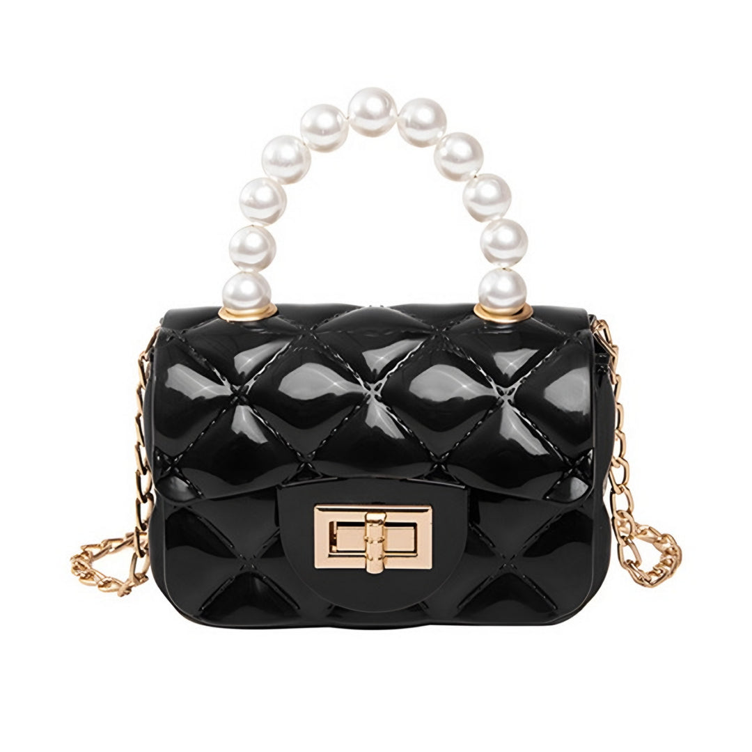 Gabrielle — Mini Sac Femme Matelassé Perles Chaîne Dorée, Nelly Boutique — image 1