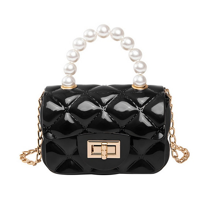 Gabrielle — Mini Sac Femme Matelassé Perles Chaîne Dorée, Nelly Boutique — image 1