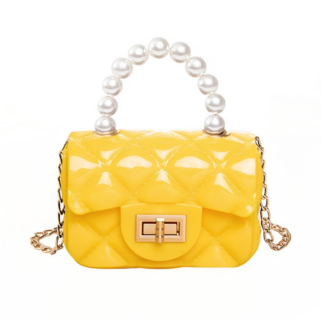 Gabrielle — Mini Sac Femme Matelassé Perles Chaîne Dorée, Nelly Boutique — image 3
