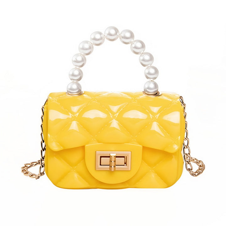 Gabrielle — Mini Sac Femme Matelassé Perles Chaîne Dorée, Nelly Boutique — image 3