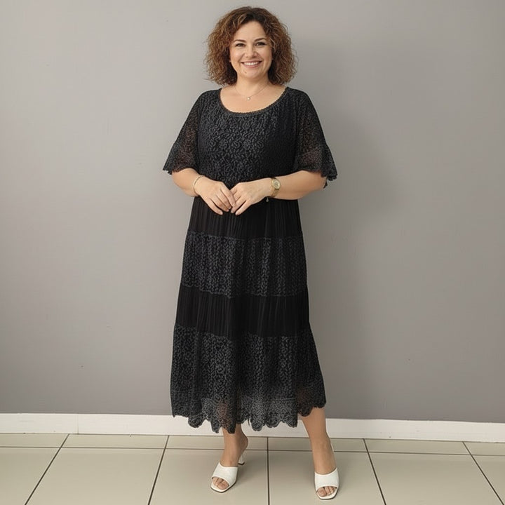 Georgette — Robe Dentelle Femme Longue Manche Volant Brodée, Nelly Boutique — image 6