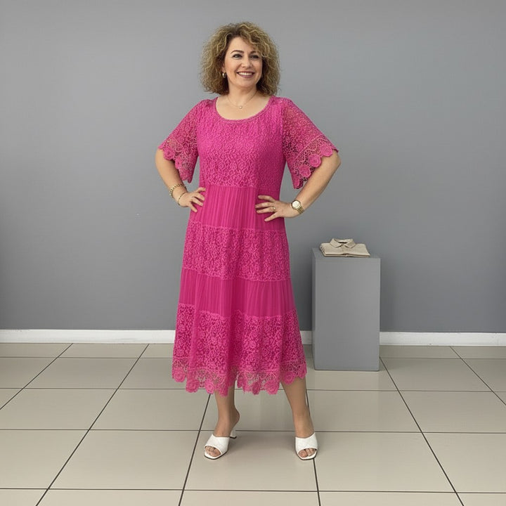 Georgette — Robe Dentelle Femme Longue Manche Volant Brodée, Nelly Boutique — image 13