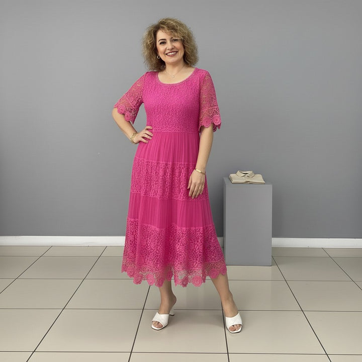 Georgette — Robe Dentelle Femme Longue Manche Volant Brodée, Nelly Boutique — image 15