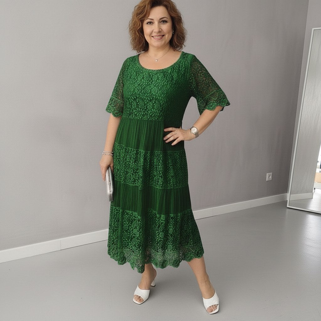 Georgette — Robe Dentelle Femme Longue Manche Volant Brodée, Nelly Boutique — image 16